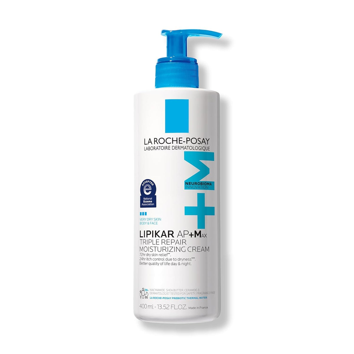La Roche‑Posay’s Lipikar AP+MAX Triple Repair Cream is a dermatologist‑trusted moisturizer designed to deliver long‑lasting hydration, itch relief, and deep barrier repair for very dry, sensitive, and eczema‑prone skin.