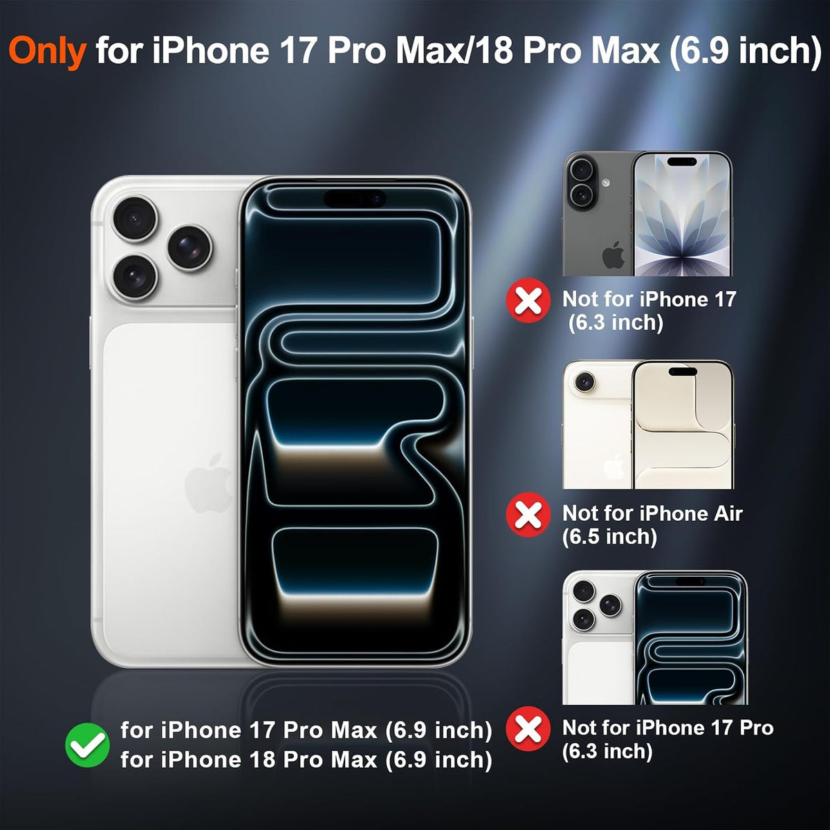 Magnetic for Iphone 18 Pro Max Case/17 Pro Max Case Black