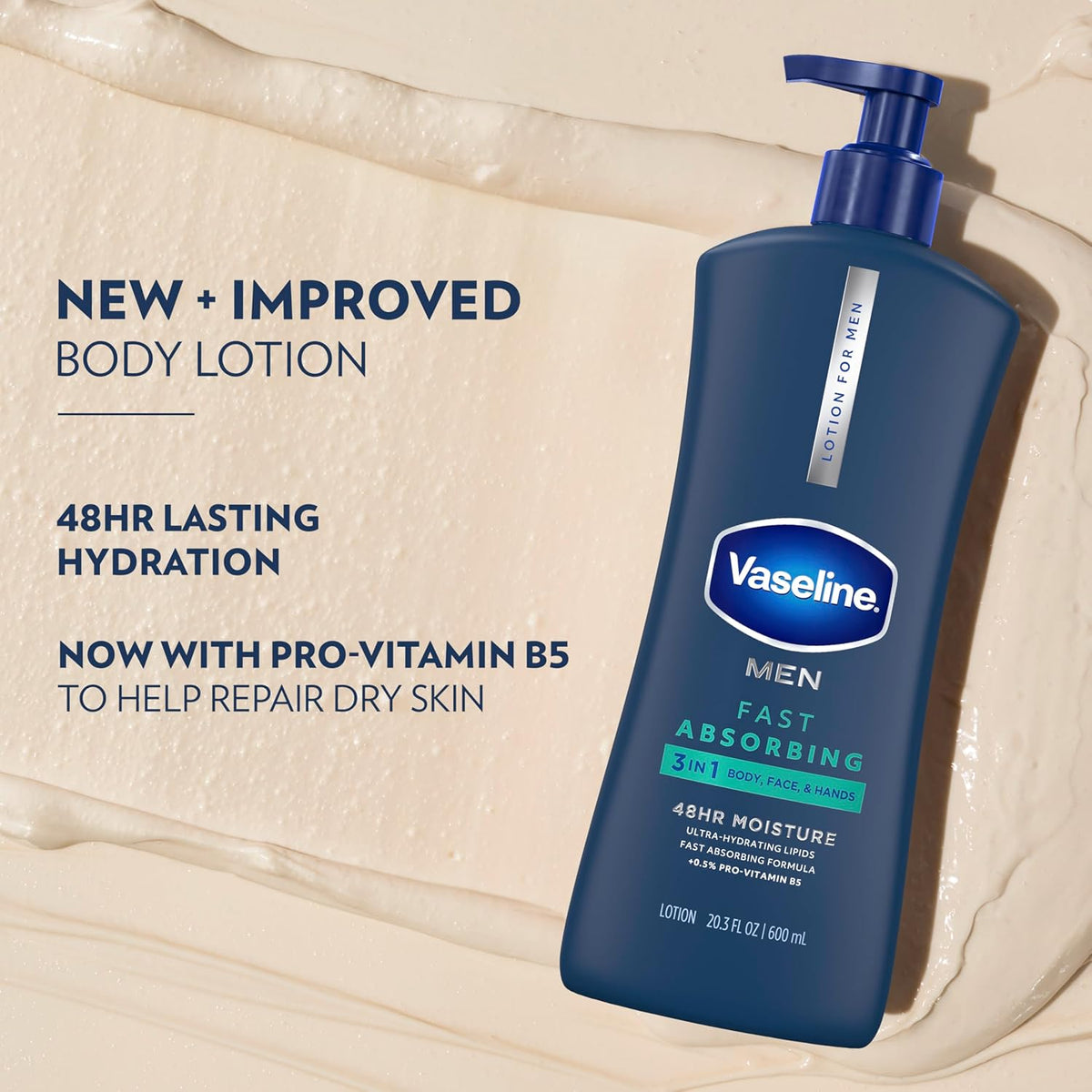 Men Fast Absorbing 3In1 Hand, Body & Face Lotion 20.3Oz 3Ct