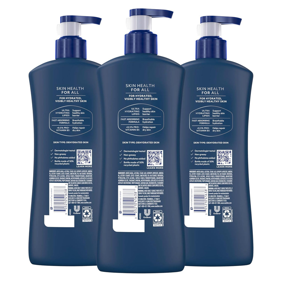 Men Fast Absorbing 3In1 Hand, Body & Face Lotion 20.3Oz 3Ct