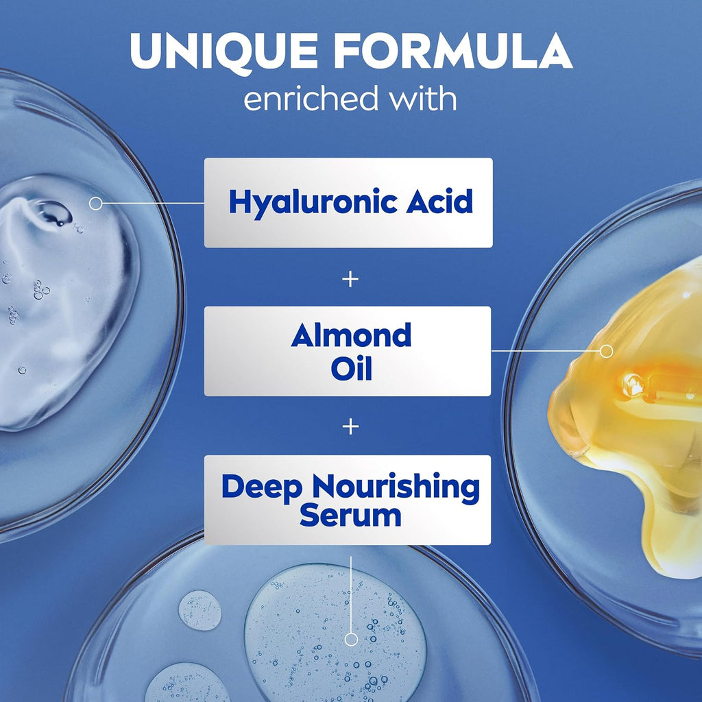 Essentially Enriched Body Lotion for Very Dry Skin with Hyaluronic Acid,Almond Oil and Deep Nourishing Serum,72-Hour Body Moisturizer,16.9 Fl Oz Pump Bottle,(Pack of 4)