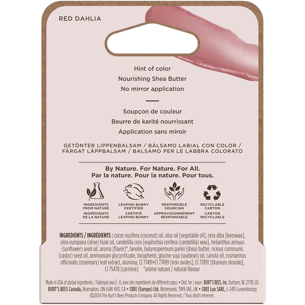 Tinted Lip Balm, Red Dahlia, 0.15 Oz.