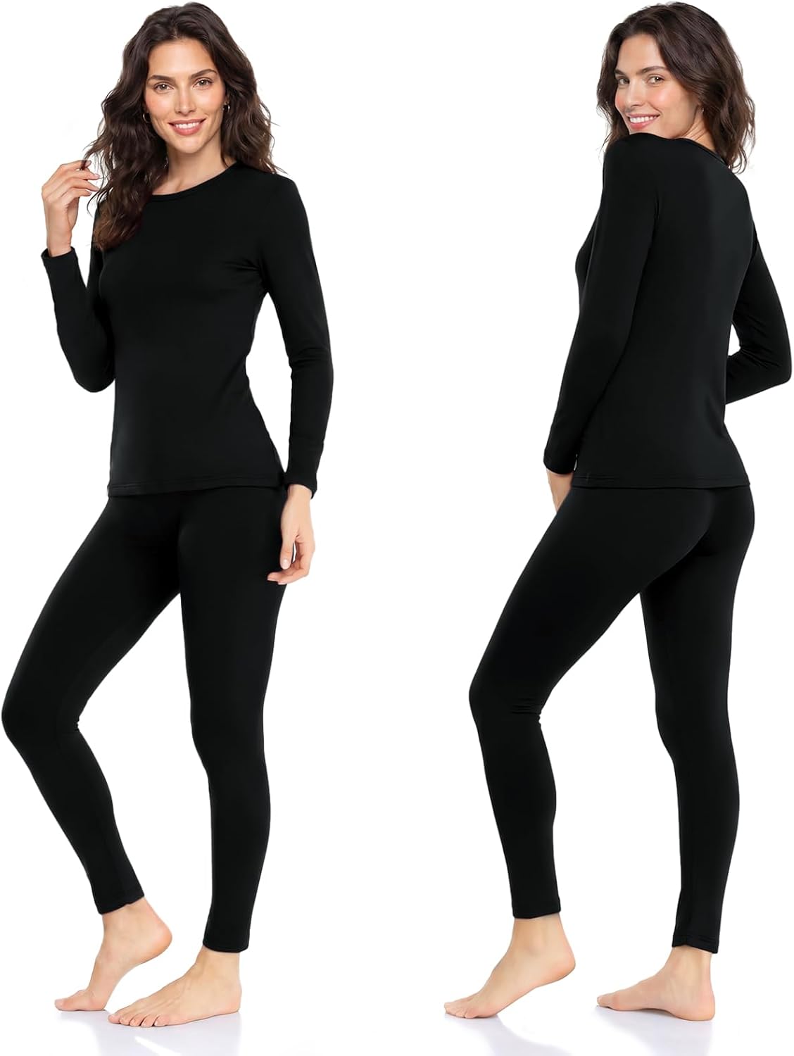 Thermal Underwear for Women Long Johns Set Fleece Lined Winter Cold Weather