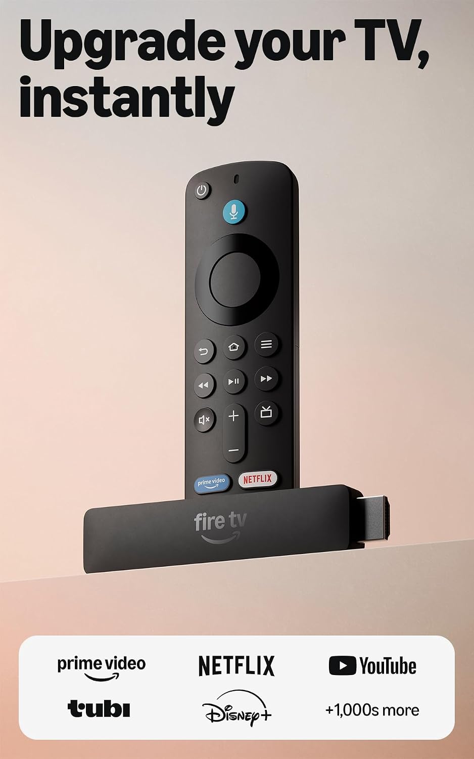 Fire TV Stick HD (Newest Model), Free & Live TV, Alexa Voice Remote, Powered by the TV, Effortless Setup, Find Shows Faster with Alexa+