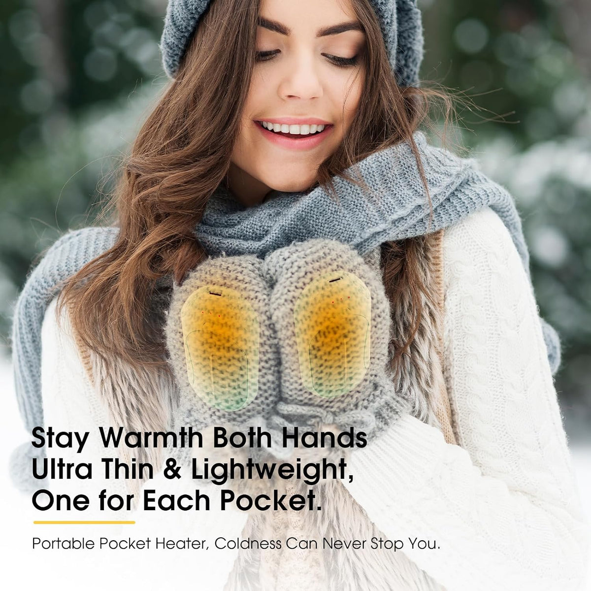 AI Hand Warmers Rechargeable 2 Pack, AI Smart Chips Electric Hand Warmers, 20Hrs Long Safe Heat, Portable Pocket Heater, Gifts for Christmas, Outdoor, Hunting, Golf, Camping Accessories