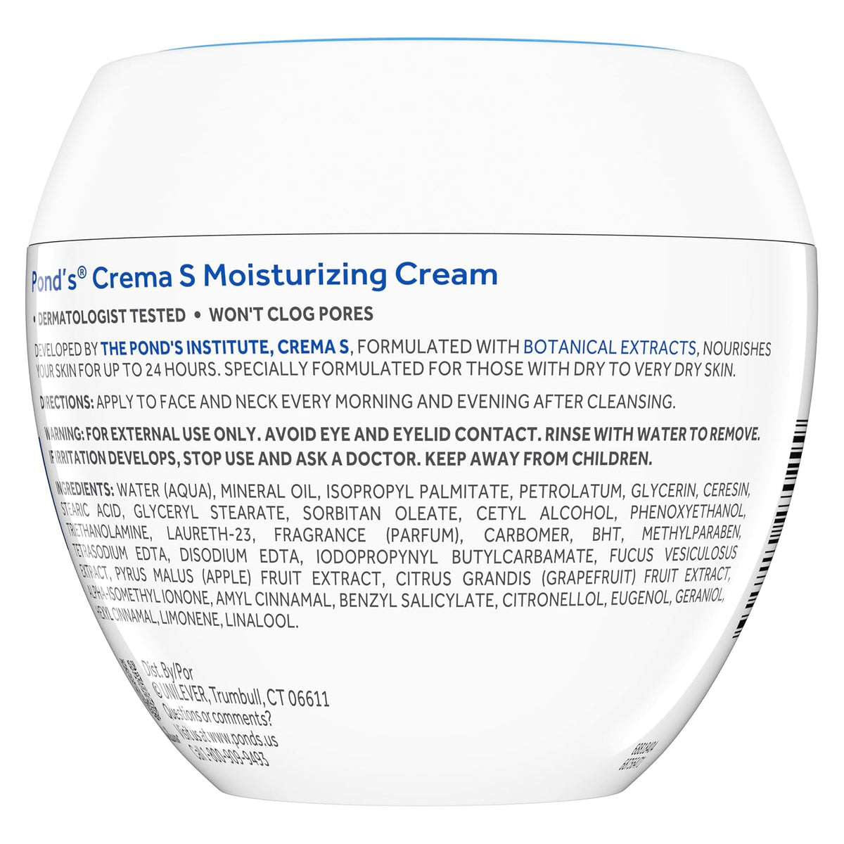 Nourishing Moisturizing Cream, Crema S, Fragrance Free, Ivory, 14.1 Oz