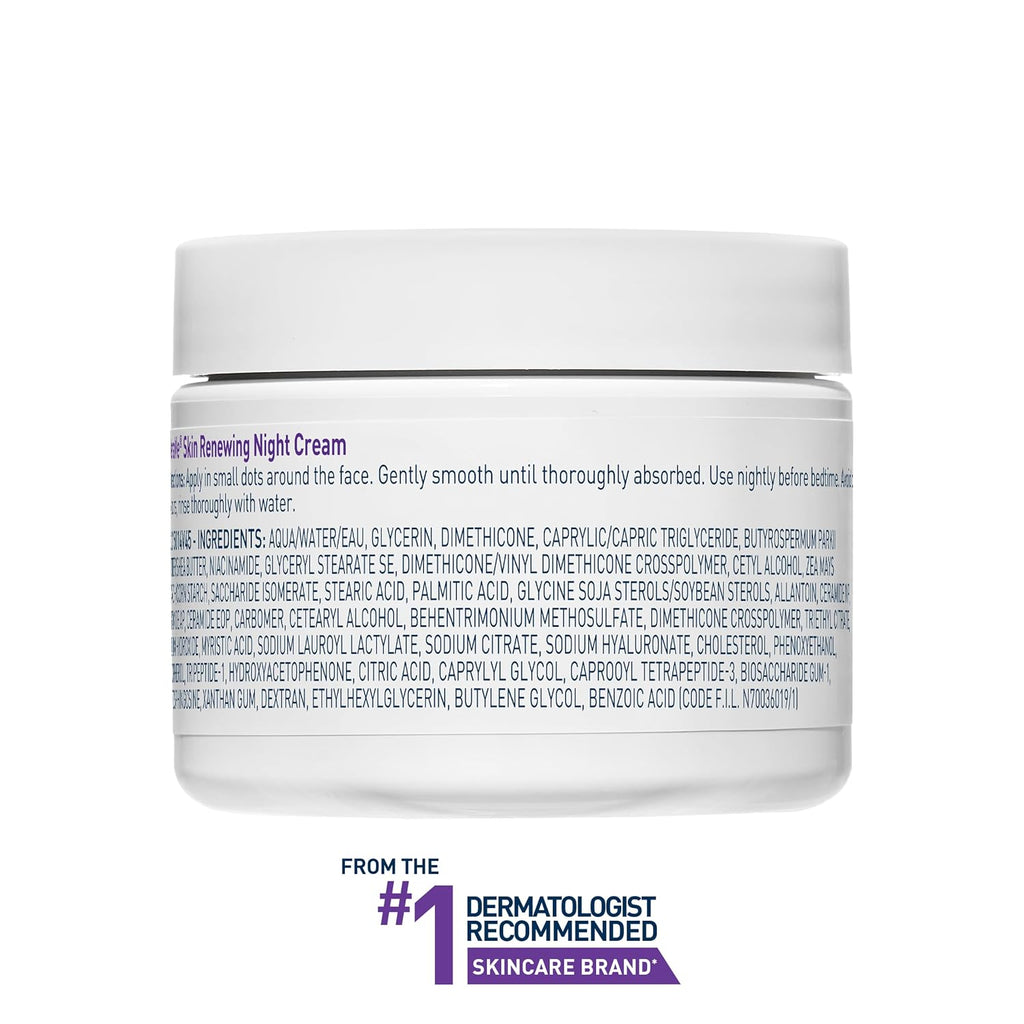 Night Cream, Facial Moisturizer with Peptides & Niacinamide, 1.7Oz