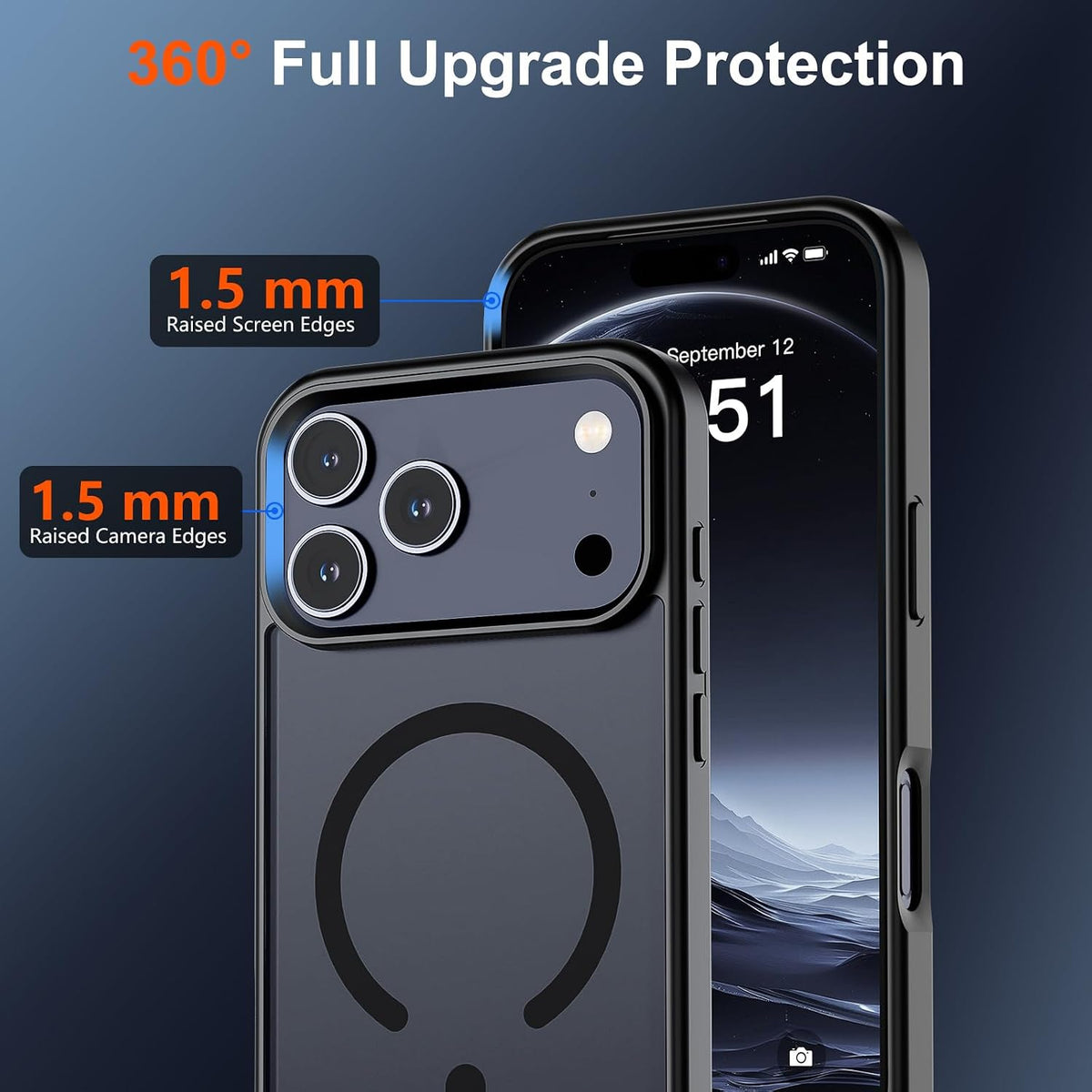 Magnetic for Iphone 18 Pro Max Case/17 Pro Max Case Black