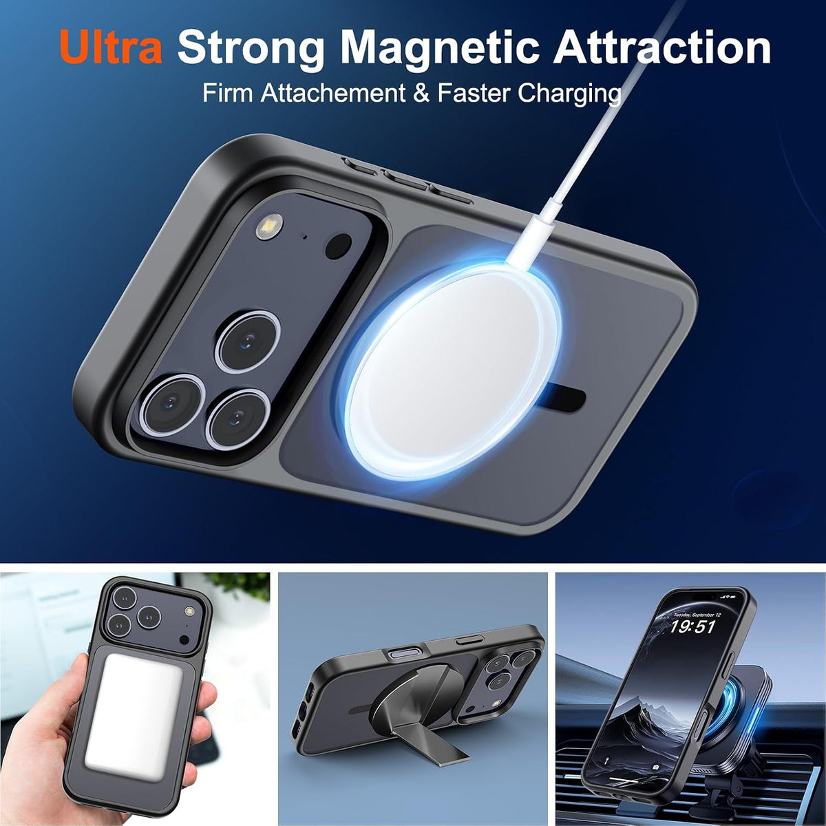 Magnetic for Iphone 18 Pro Max Case/17 Pro Max Case Black